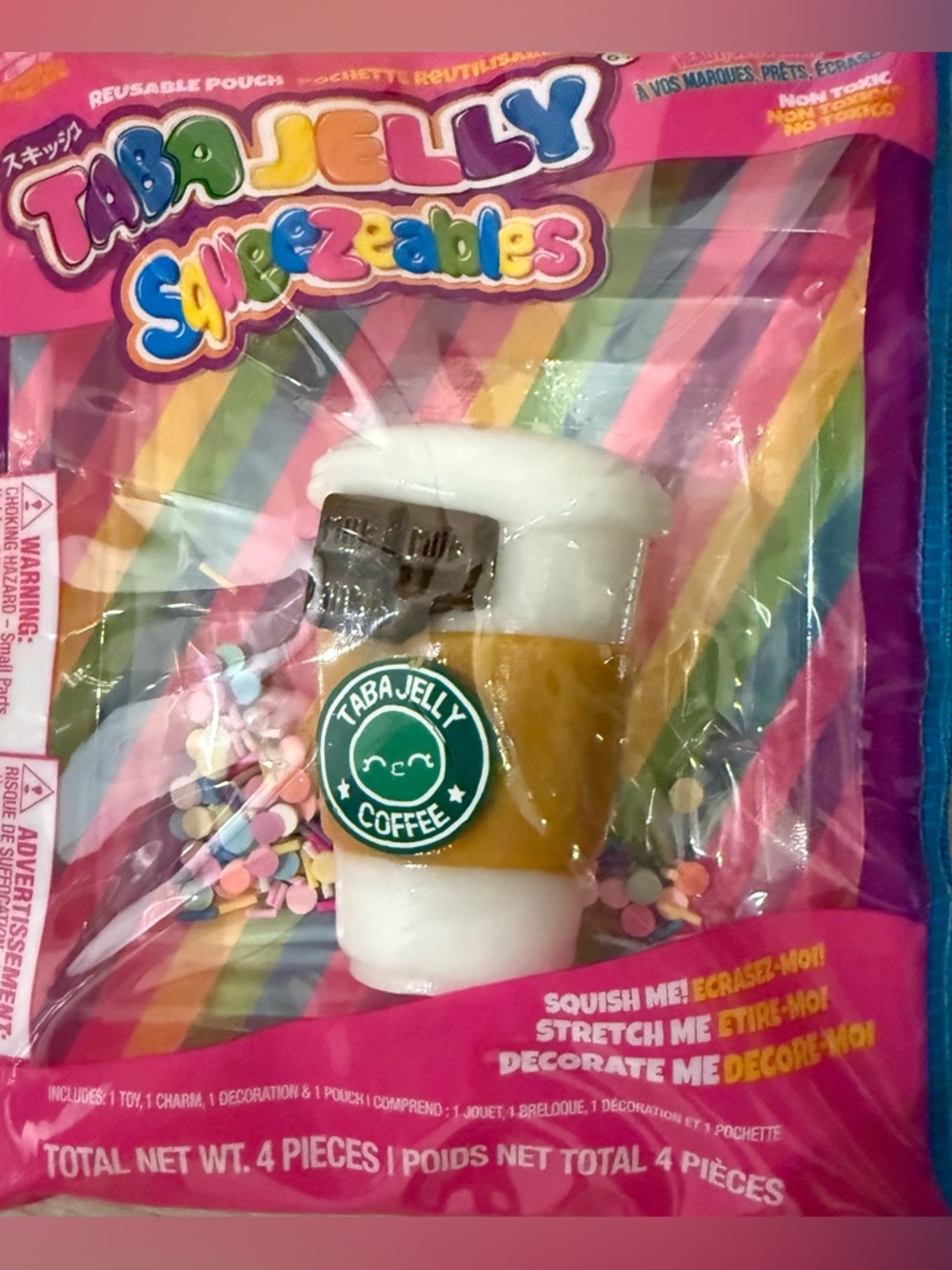 ORIGINAL TABA JELLY SQUEEZEABLES Coffee Cup Toy Kit Styled After Starbucks! NWT